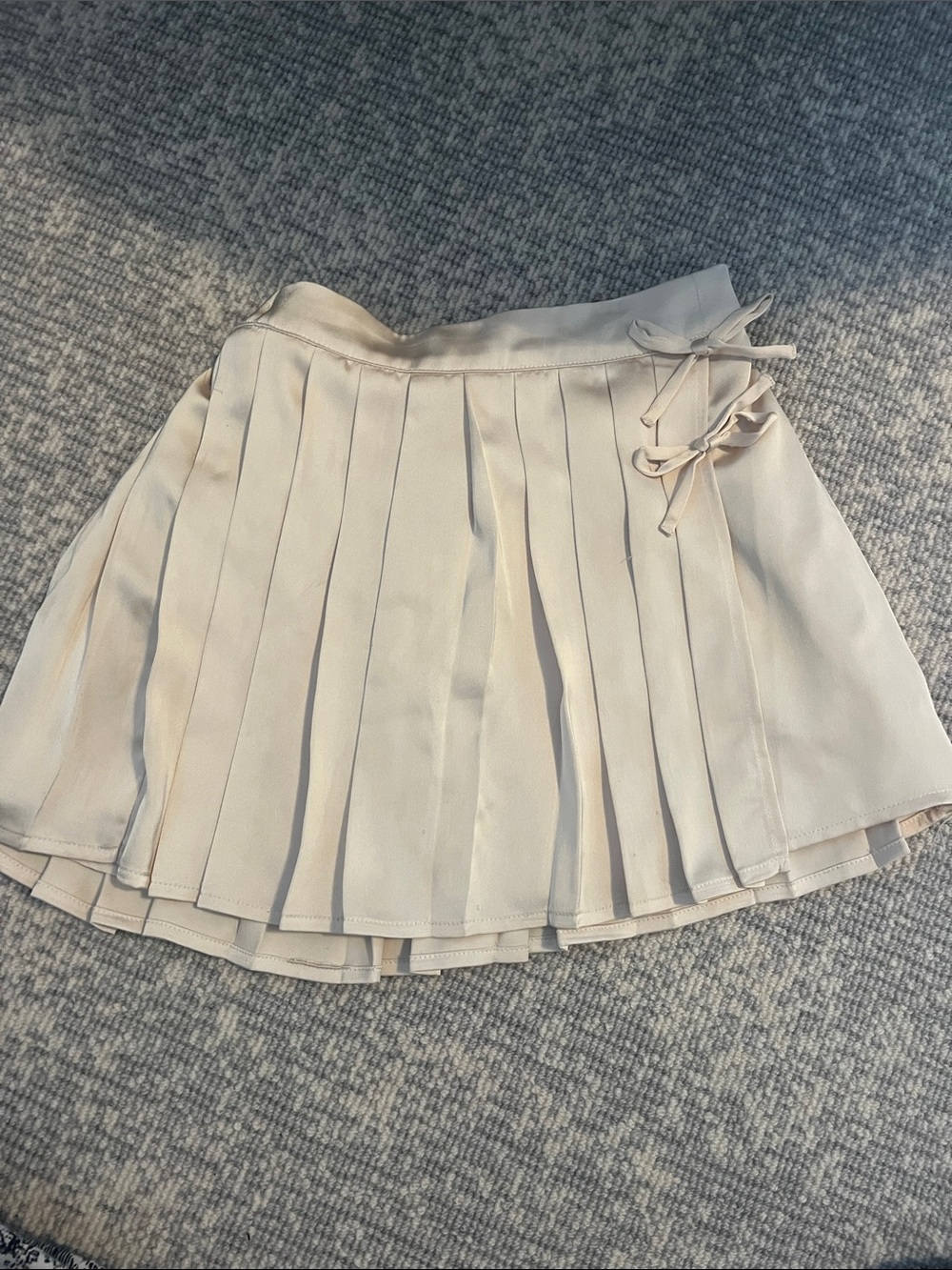 Crewcuts Cream Pleated Mini Skirt with Side Ties